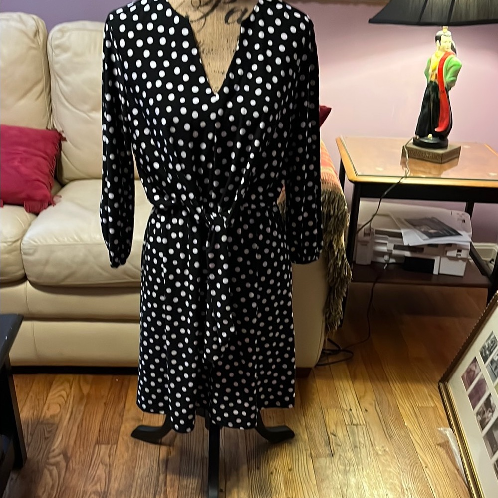 Polka Dot Black and White Women's Dress